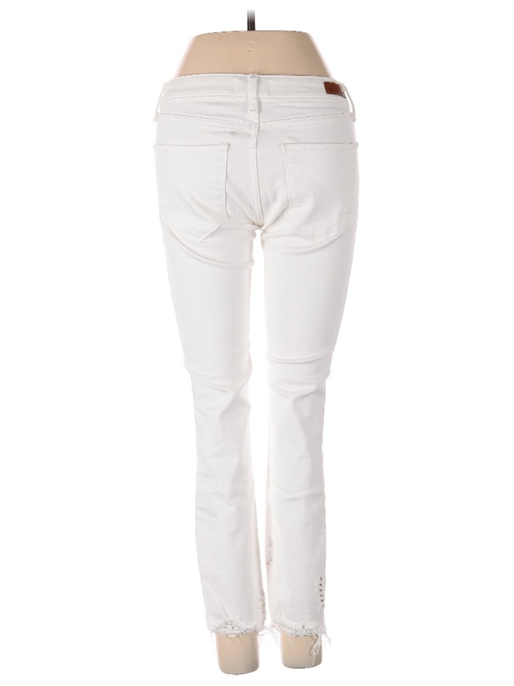 Abercrombie & Fitch White Straight-Leg Jeans with Eyelet Hem Detail - Picture 2 of 5
